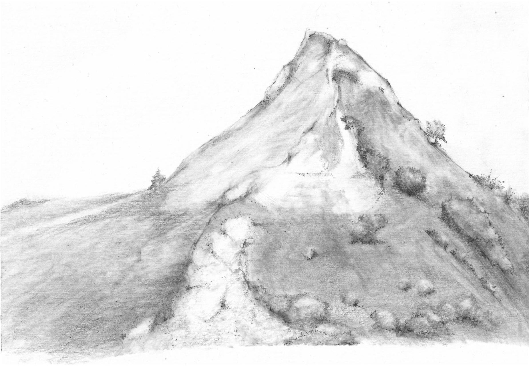 Parkhouse Hill (The Dragon’s Back) in pencil